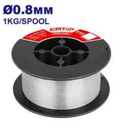 Flux-Cored Welding Wire 0.8mm, E71T-GS Carbon Steel, 1kg Spool / 20kg Carton, Less Spatter, Stable Arc, Vacuum Packed